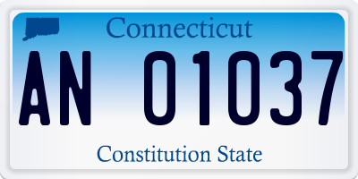 CT license plate AN01037