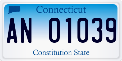 CT license plate AN01039