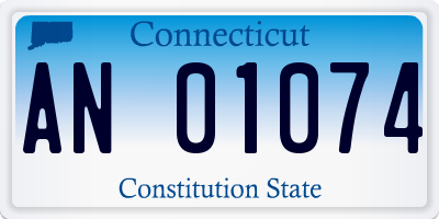 CT license plate AN01074