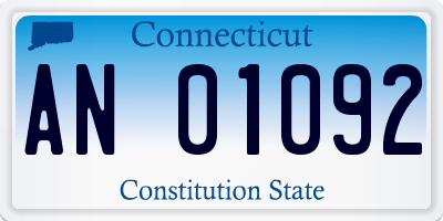 CT license plate AN01092