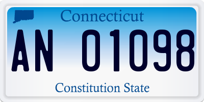 CT license plate AN01098