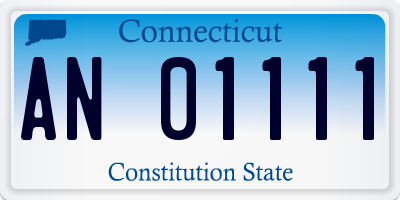 CT license plate AN01111