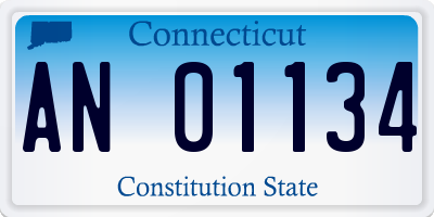 CT license plate AN01134