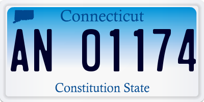CT license plate AN01174