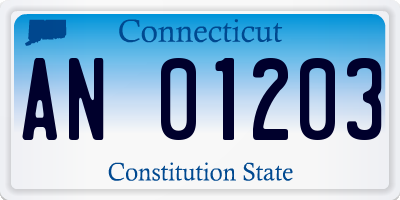 CT license plate AN01203