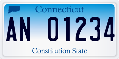 CT license plate AN01234
