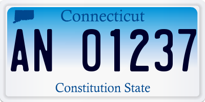 CT license plate AN01237