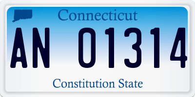 CT license plate AN01314
