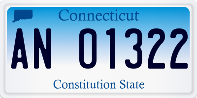 CT license plate AN01322