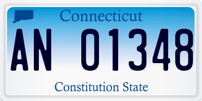 CT license plate AN01348