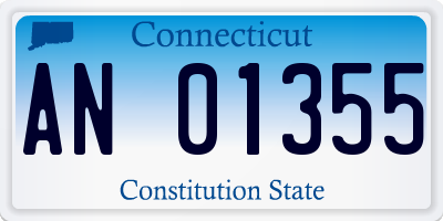 CT license plate AN01355