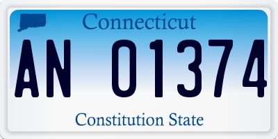 CT license plate AN01374