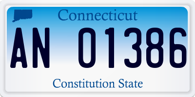 CT license plate AN01386