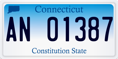 CT license plate AN01387