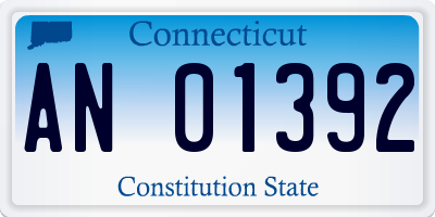 CT license plate AN01392