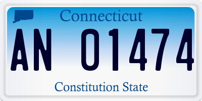 CT license plate AN01474