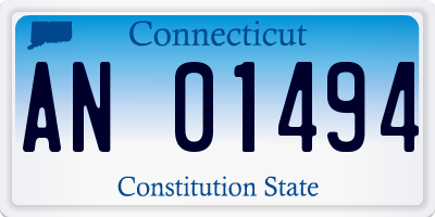 CT license plate AN01494