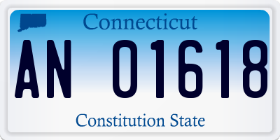 CT license plate AN01618