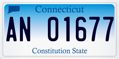 CT license plate AN01677