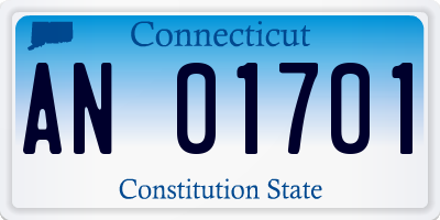 CT license plate AN01701