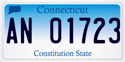 CT license plate AN01723