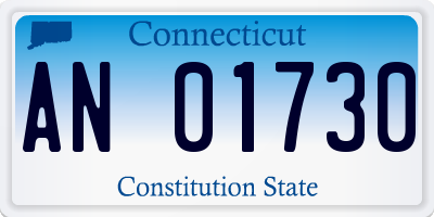 CT license plate AN01730
