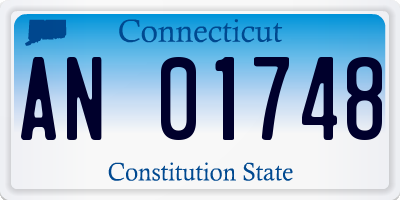 CT license plate AN01748
