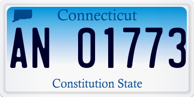 CT license plate AN01773
