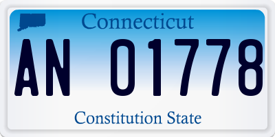 CT license plate AN01778