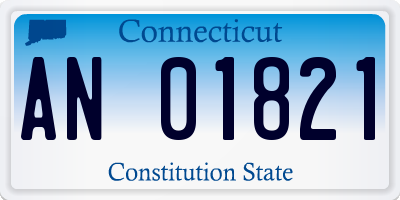 CT license plate AN01821