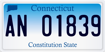 CT license plate AN01839