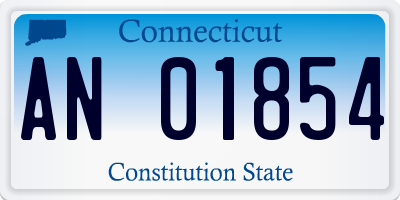 CT license plate AN01854