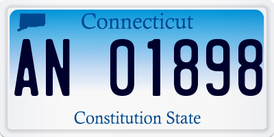 CT license plate AN01898