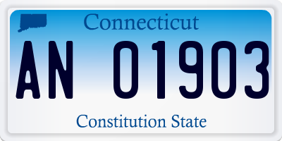 CT license plate AN01903