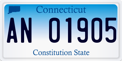 CT license plate AN01905