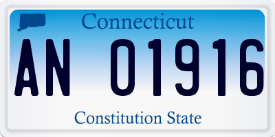 CT license plate AN01916