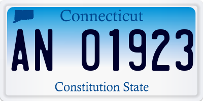 CT license plate AN01923