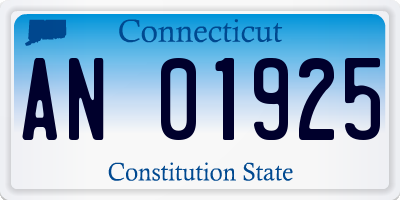 CT license plate AN01925