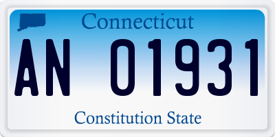 CT license plate AN01931