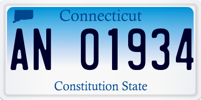 CT license plate AN01934