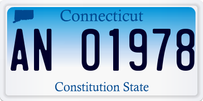 CT license plate AN01978
