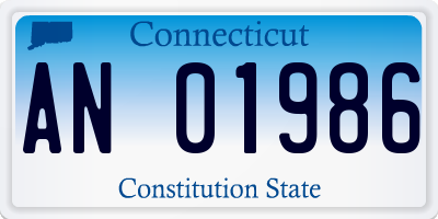 CT license plate AN01986