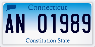 CT license plate AN01989