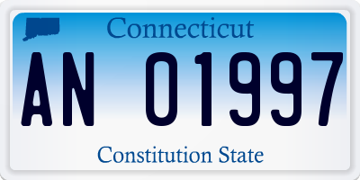 CT license plate AN01997