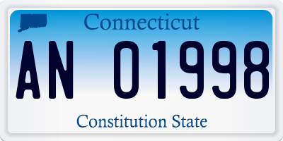 CT license plate AN01998