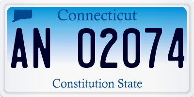 CT license plate AN02074