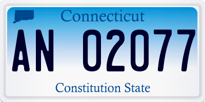 CT license plate AN02077