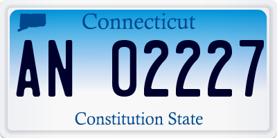 CT license plate AN02227