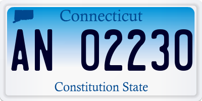 CT license plate AN02230