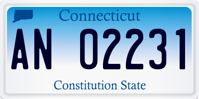 CT license plate AN02231